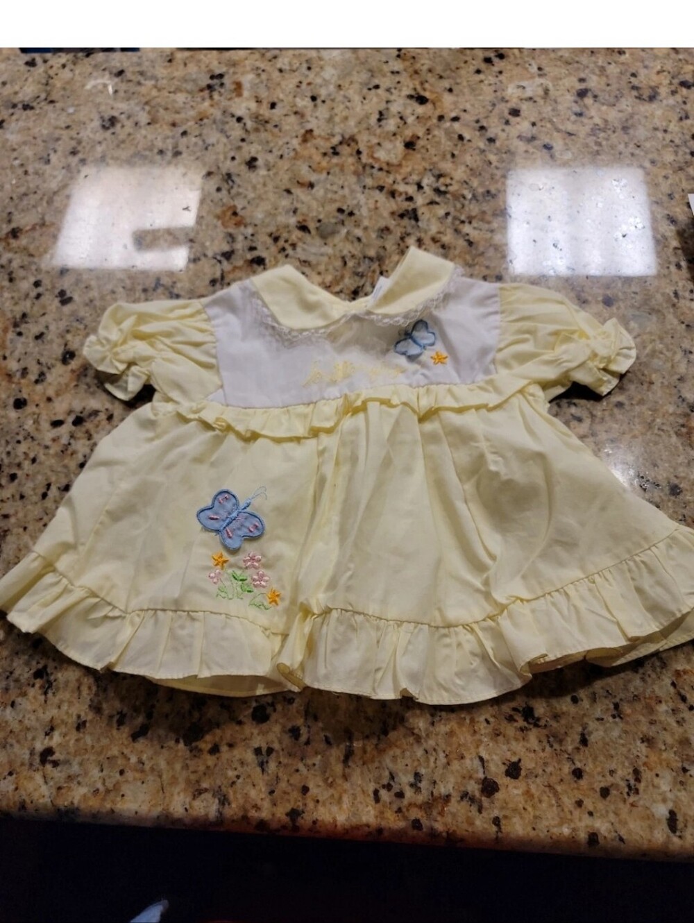 Vintage Cuties by Judy Baby Girls Butterfly Dress Pale Yellow Size 18M
